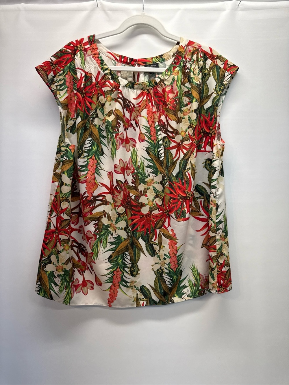 Talbots‎ Women’s Blouse Shell Top Sz 2X Floral Tropical Lightweight Resortwear